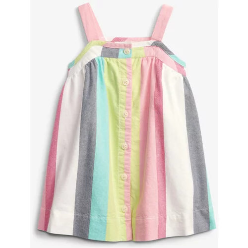 GAP Baby Stripe Button Otroška obleka Večbarvna