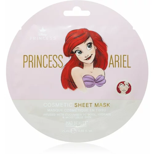 Mad Beauty Disney Princess Ariel vlažilna tekstilna maska s pomirjajočim učinkom 25 ml