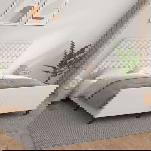  Za krevet s uzglavljem bijeli 140x200 cm od umjetne kože Slike