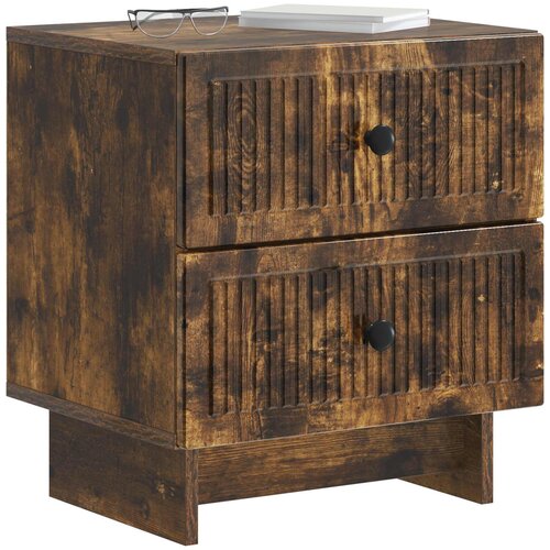  Noćni ormar s ladicama 2 pcs Dimljeni hrast 43 x 34,5 x 47,5 cm Slike