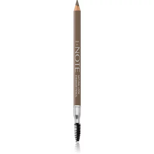 Note Cosmetique Natural Lool Eyebrow Pencil svinčnik za obrvi s krtačko 01 Fair 1,08 g
