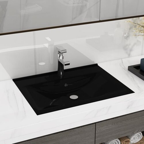 vidaXL Luksuzni umivaonik mat crni 60 x 46 cm keramički Cijene