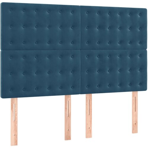 Maison Chic Posteljno vzglavje - Vzglavna omarica 4 kosa temno moder 72x5x78/88 cm žamet, (22077202) Cene