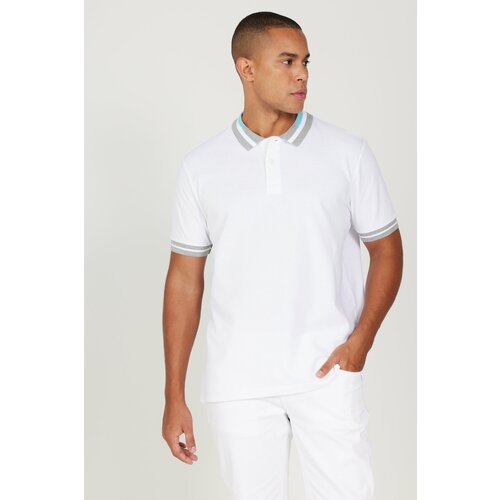 AC&Co / Altınyıldız Classics Men's White Slim Fit Slim Fit 100% Cotton Anti-roll Polo Neck T-Shirt. Cene