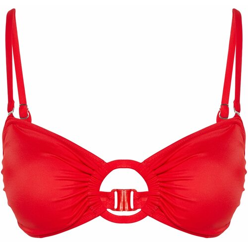Trendyol Red Strapless Accessory Bikini Top Slike
