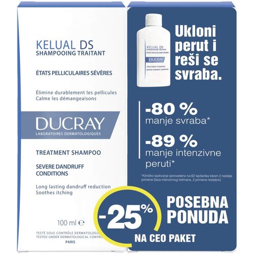 Ducray kelual DS šampon, 2 x 100 ml -25% Cene