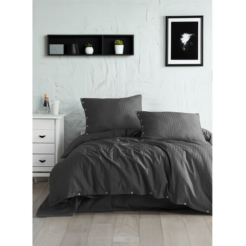 Mila Home Luxury Tamno siva posteljina za bračni krevet/za produženi krevet od renforce pamuka 240x220 cm Como Striped &amp;ndash; Slike