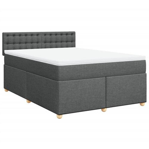 Maison Chic Box spring postelja - Vzmetna postelja z vzmetnico temno siva 160x200 cm blago SL24175, (21890917) Cene