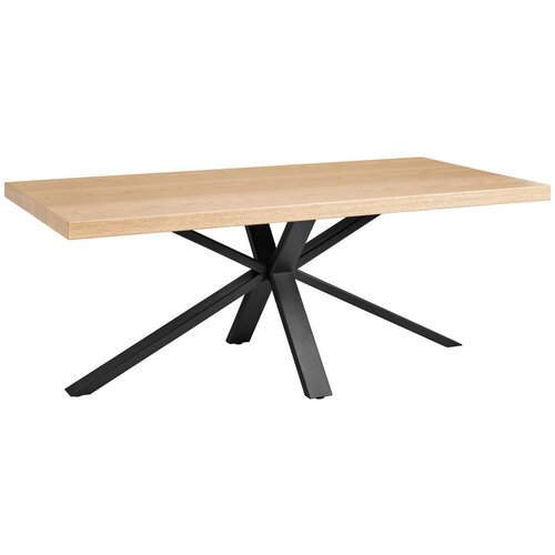 MID.YOU JEDILNA MIZA, furnirano hrast naravne barve, črna Cene