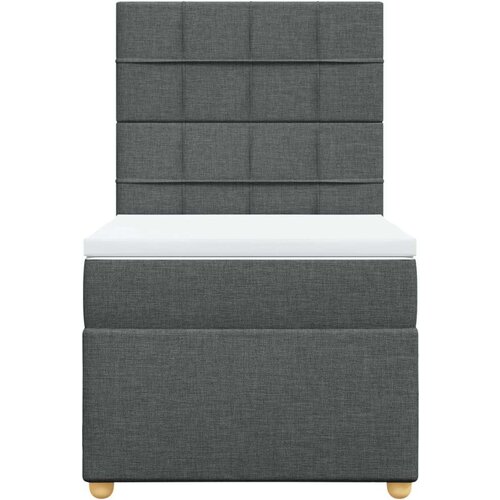 VidaXL Krevet s oprugama i madracem tamnosivi 100 x 200 cm od tkanine Slike