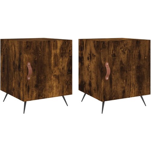 Maison Chic Dvo delni komplet Nočne omarice - Nočne mize dimljeni hrast 40x40x50 cm inženirski les, (21689939) Cene