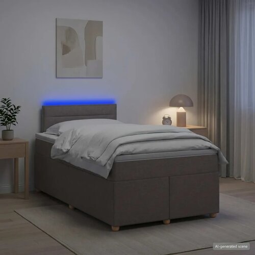  Boxspring krevet s madracem Sivosmeđa 120 x 190 cm Tkanina - Sivosmeđa 120 x 190 cm Dizajn linija Cene