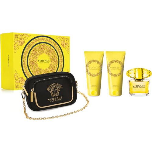 Versace Yellow Diamond darilni set toaletna voda 50 ml + losjon za telo 50 ml + gel za prhanje 50 ml za ženske Cene