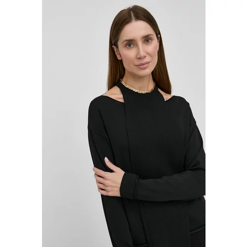 Liviana Conti pulover ženski, črna barva