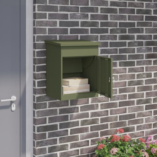 VidaXL sandučić za pakete maslinovo zelena 44 x 35 x 59 cm čelik Slike