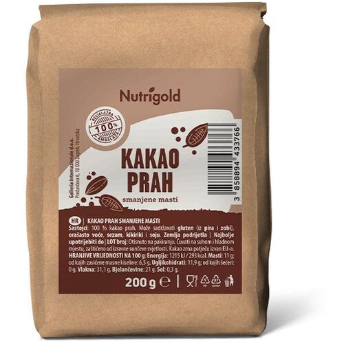 Nutrigold Kakao prah 200 g Cijene
