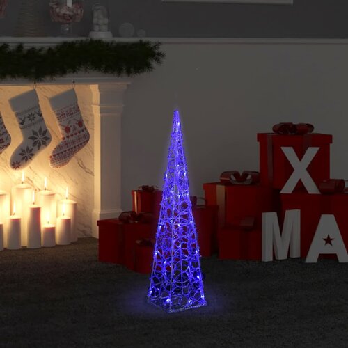 vidaXL Akrilni ukrasni stožac s LED svjetlima plavi 60 cm Cijene