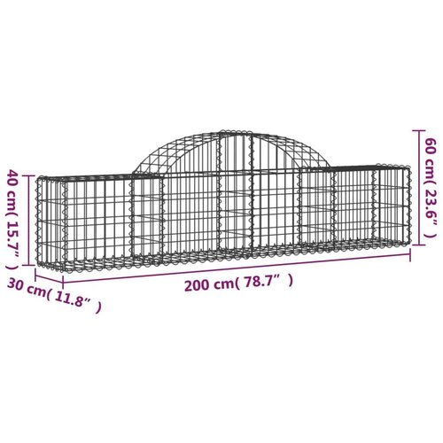  Lučne gabionske košare 2 kom 200x30x40/60 cm pocinčano željezo Cijene