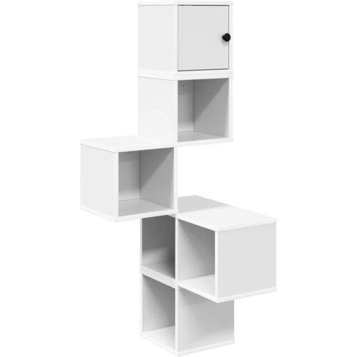 vidaXL Police za kutne zidne Bijela 48 x 48 x 120 cm Konstruirano drvo - Bijela Cene