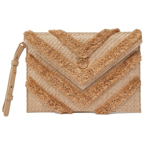 Pinko Torbe FLAT PURSE HANDLE Bež Slike