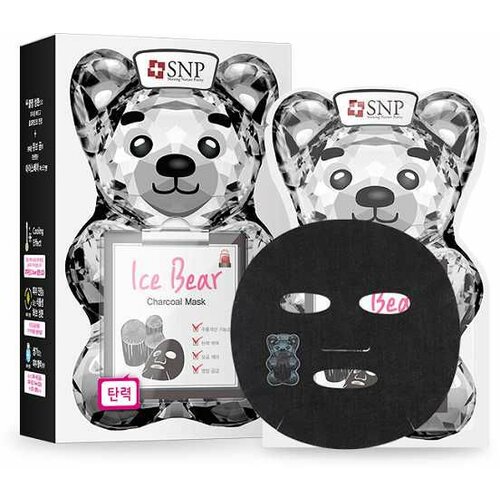 SNP Ice Bear Charcoal Mask 33ml za učvšćivanje i elastičnost kože, sužava pore Cene