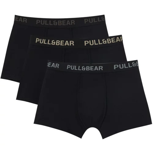 Pull&Bear Bokserice bež / tamno smeđa / siva / crna