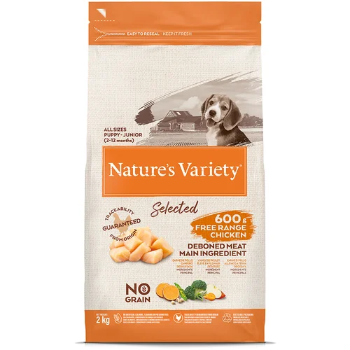 Nature's Variety Selected Junior s piščancem iz proste reje - Varčno pakiranje: 2 x 2 kg