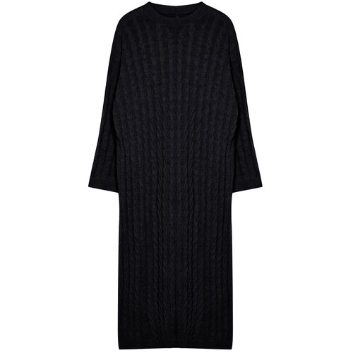 Trendyol Anthracite Midi Knitwear Dress Cene