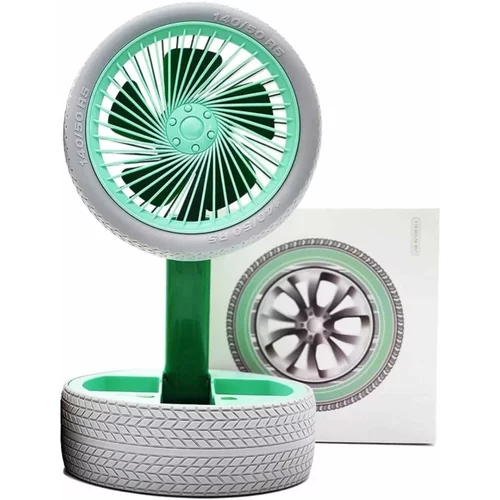  Zložljiv ventilator v obliki pnevmatike z lučko - Zelena