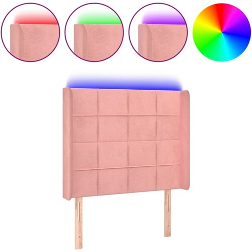 Maison Chic LED posteljno vzglavje - Vzglavna omarica roza 93x16x118/128 cm žamet, (22078221) Cene