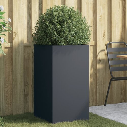 VidaXL Cvetlično korito antracit 42x38x75 cm hladno valjano jeklo Slike