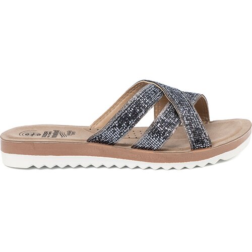 Shelvt Women's metallic flat sandals Cene
