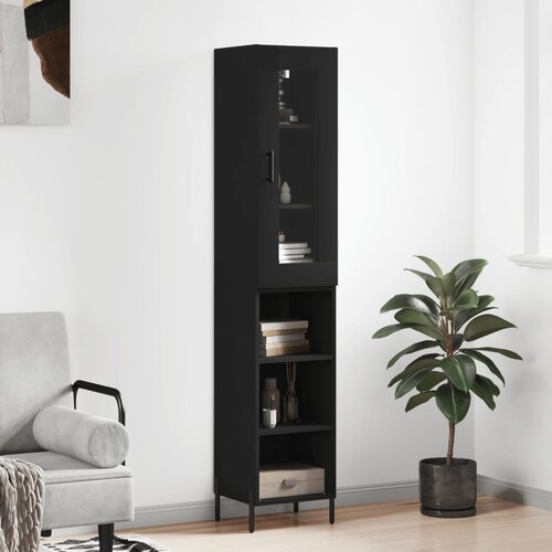 The Living Store Visoka omara črna 34,5x34x180 cm inženirski les - Visoka Omara, (21430174) Slike