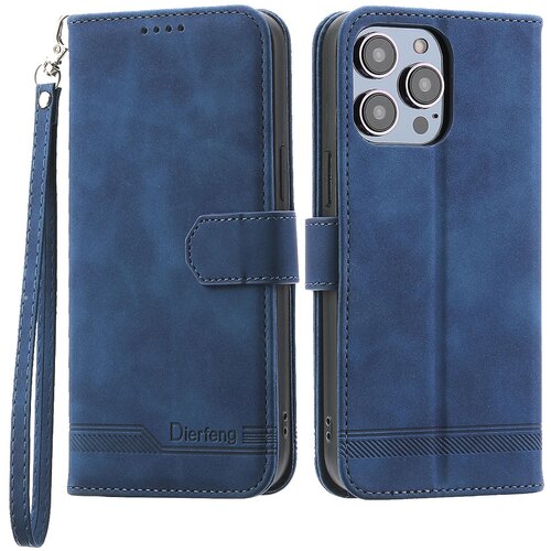 INORCO DIERFENG DF-03 za iPhone 14 Pro Max PU usnjena torbica z vtisnjenimi črtami, odporna proti udarcem, pokrov stojala za telefonsko denarnico, (22033576) Cene