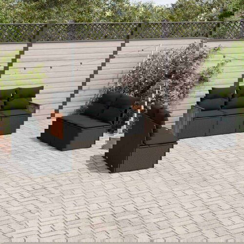 7-dijelni set vrtnih sofa od poliratana s jastucima crni Cijene