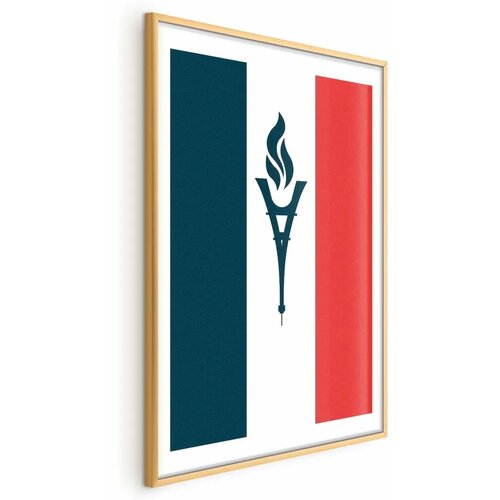  Plakat - French Flag with a Torch 29.7x42 Zlatni okvir s margom Cijene
