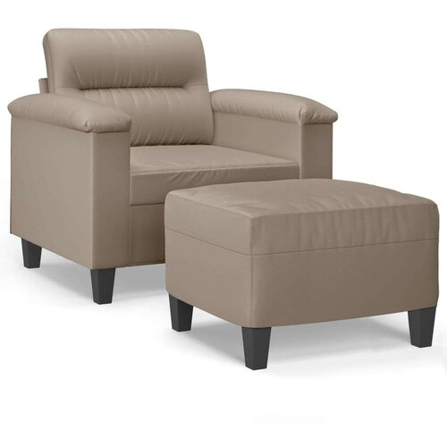  Fotelja s tabureom od mikrovlakna 60 cm smeđesiva Slike
