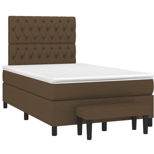 VidaXL Box spring postelja z vzmetnico temno rjava 120x190 cm blago, (21111338) Slike