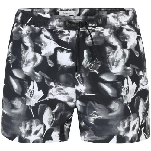 Calvin Klein Swimwear Kratke kopalne hlače siva / svetlo siva / črna