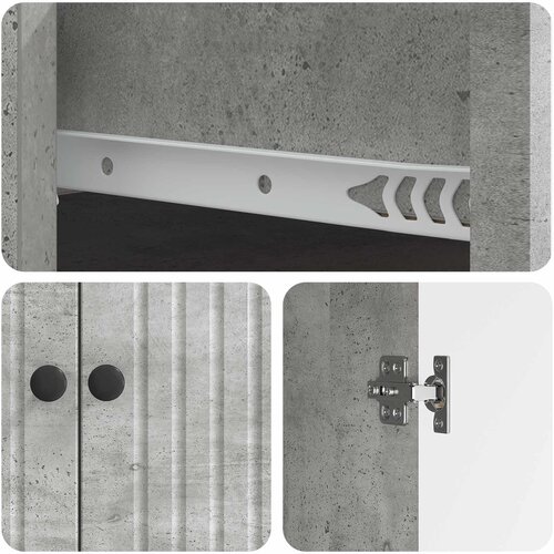  Kreveta Betonska siva 66 x 34,5 x 90 cm Konstruirano drvo Slike