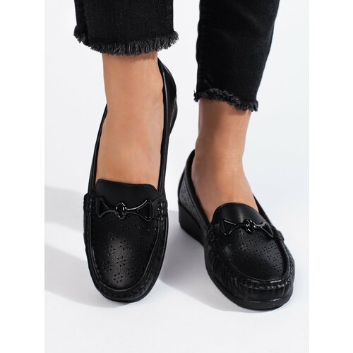 Shelvt Women's Black Loafers Slike