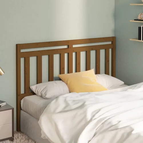  Uzglavlje za krevet boja meda 126 x 4 x 100 cm masivna borovina