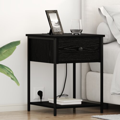 vidaXL Noćni Ormari 2 pcs Crni hrast 42 x 41 x 56 cm Konstruirano drvo Cene