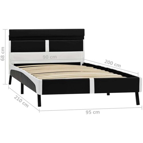  Za krevet od umjetne kože s LED svjetlom crni 90 x 200 cm Slike
