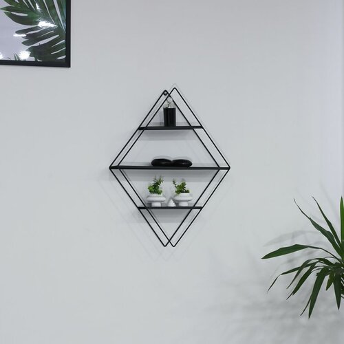 Hanah home casey black wall shelf Cene