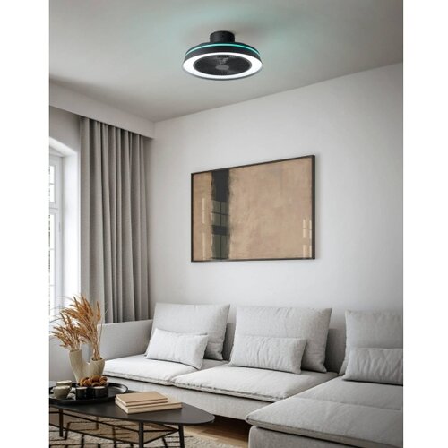 Eglo 35196 - LED RGBW stropni ventilator TRINIDAD 3xLED/8,5W/230V+LED/6W crna+daljinski upravljač Slike