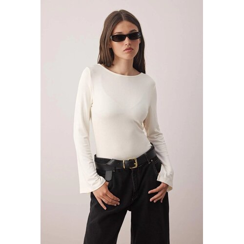 TRENDYOLMILLA ženska bluza Twoaw26Bz00129, Krem Cene