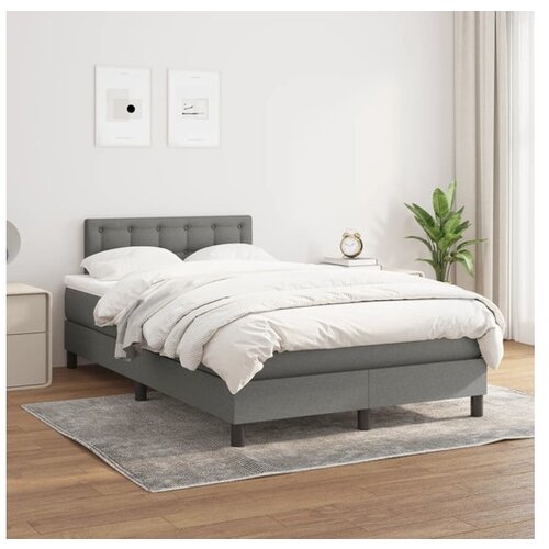  Box spring postelja z vzmetnico temno siva 120x200 cm blago Cene