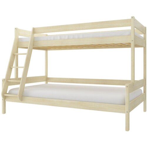 Molarem Home Drveni dječji krevet na kat Familijne - svijetlo drvo - 200x120/90 cm - Dodatni krevet Cijene