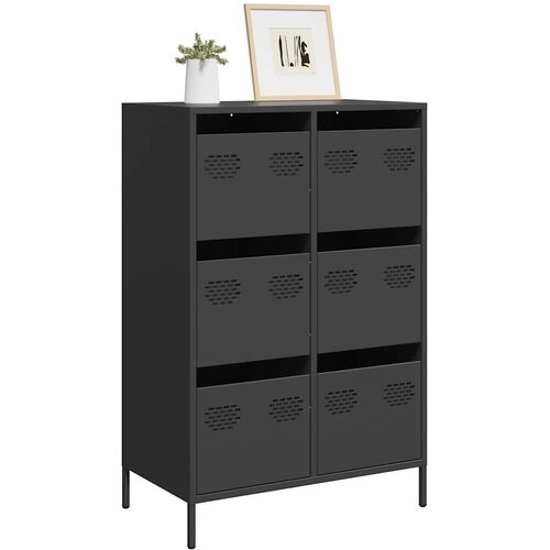  Visoka komoda crna 68 x 39 x 101,5 cm od čelika Cene